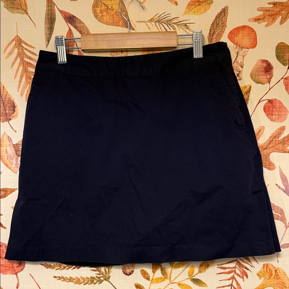 Adidas Cotton Navy Blue Skort with Logo Detail and Pocket